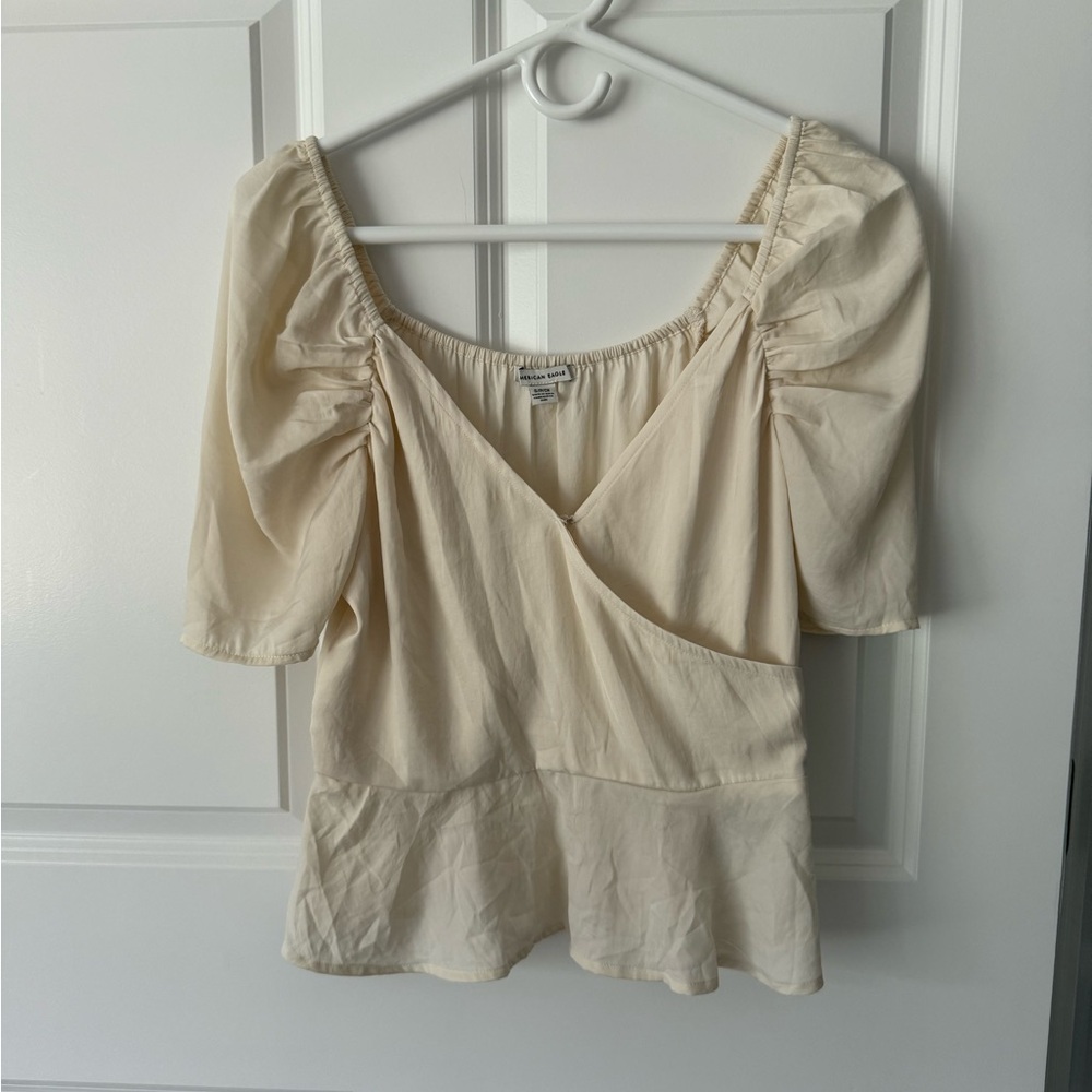 American Eagle Outfitters Cream Blouse